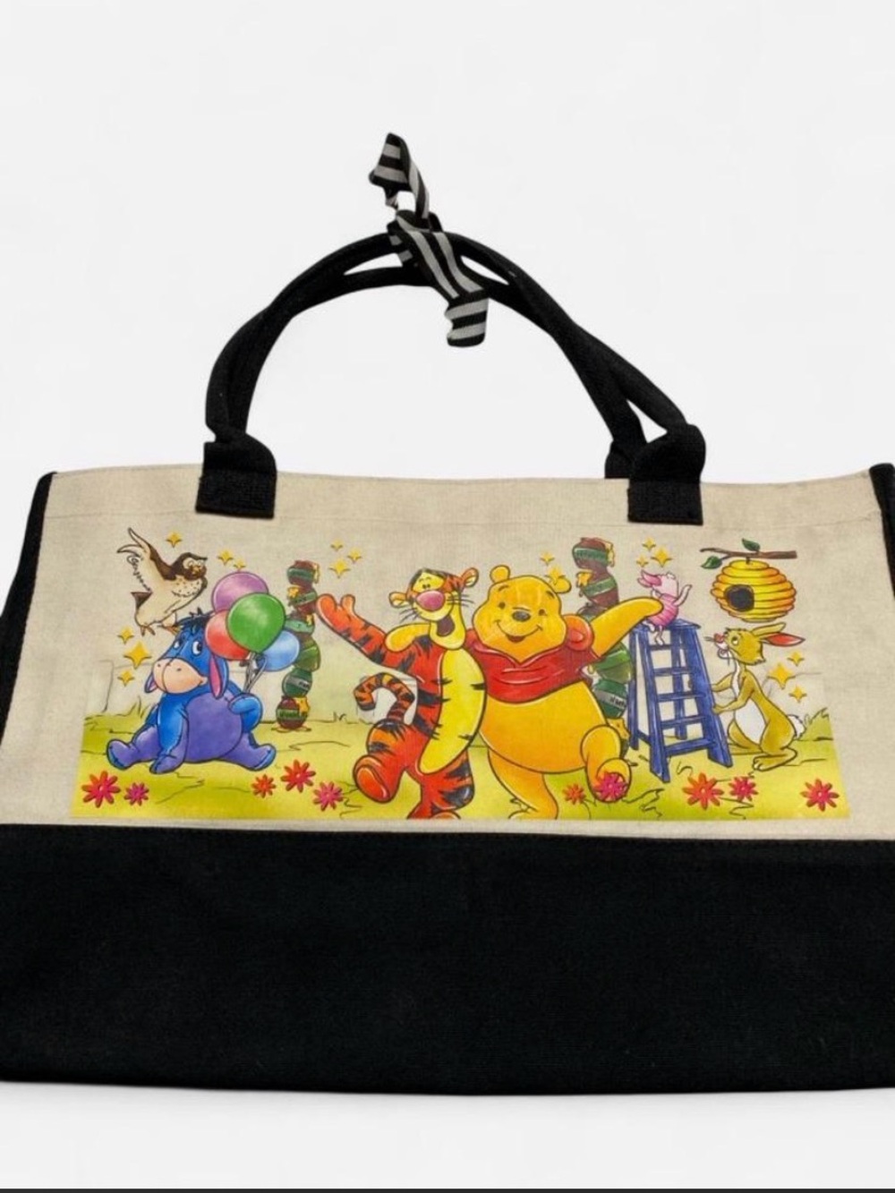 Winnie the Pooh Canvas Tote Bag - Yellow & Black
